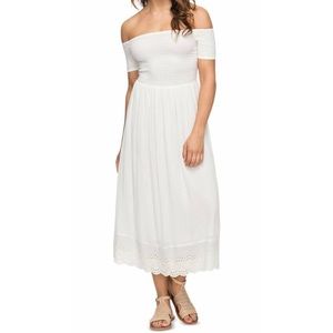 Roxy Navy Off-the-Shoulder Maxi Dress